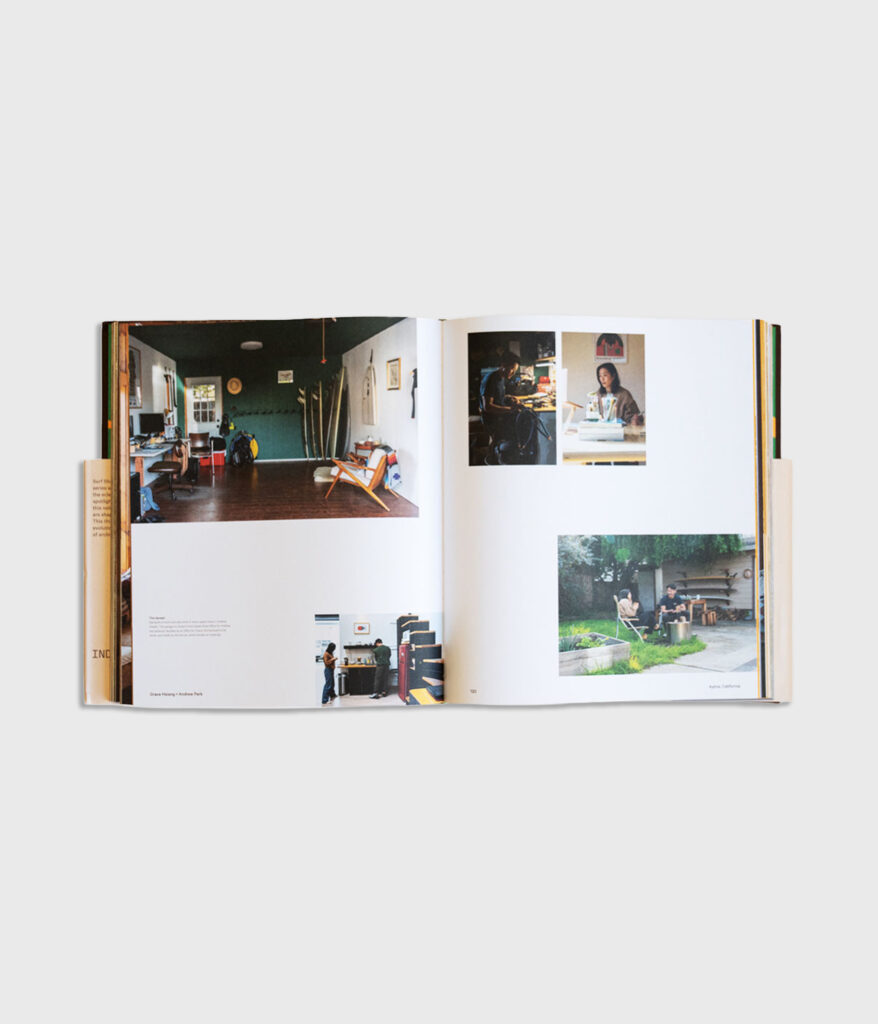 Open interior spread from Surf Shacks: Volume 3 by Matt Titone showcasing full-page photography of surf-inspired living spaces.
